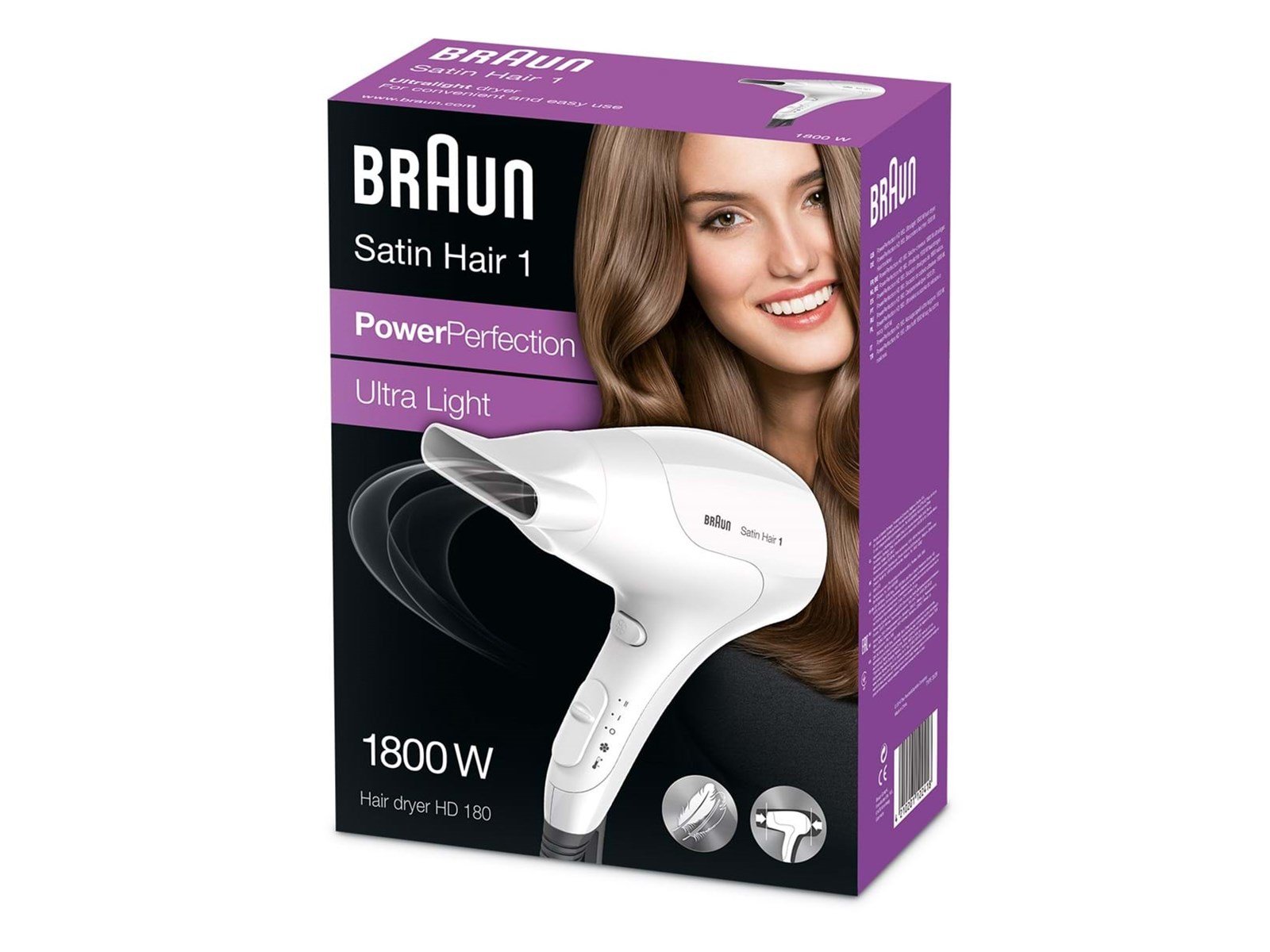 Braun Haartrockner / Föhne Satin Hair 1 HD 180 PowerPerfection - 1800 W Braun Haartrockner / Föhne Satin Hair 1 HD 180 PowerPerfection - 1800 W
